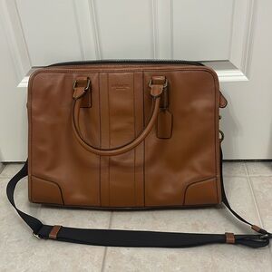 Coach brown leather work bag/ laptop briefcase